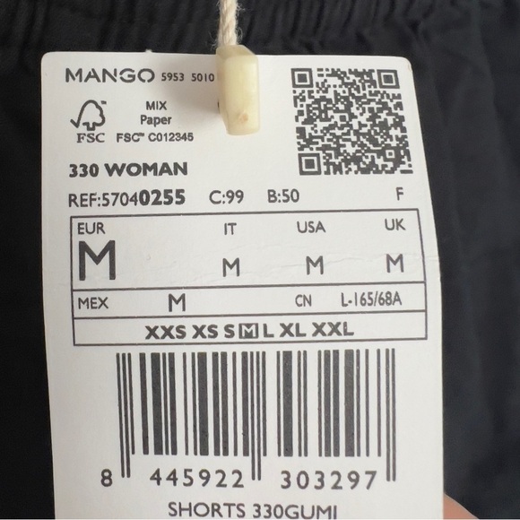 Mango Elastic Waist Linen blend Shorts size M - Picture 7 of 7